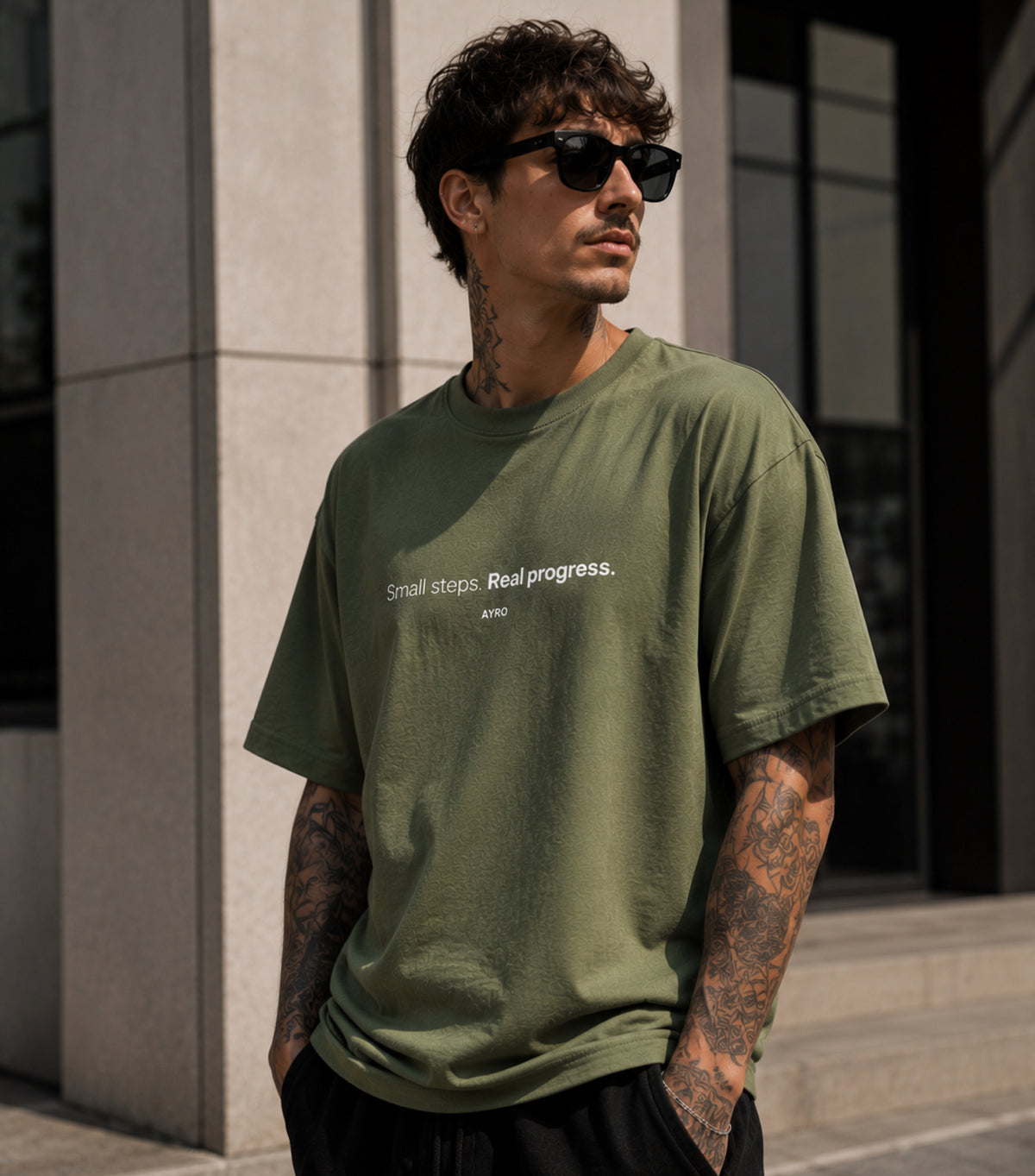 Small Steps Tee Khaki