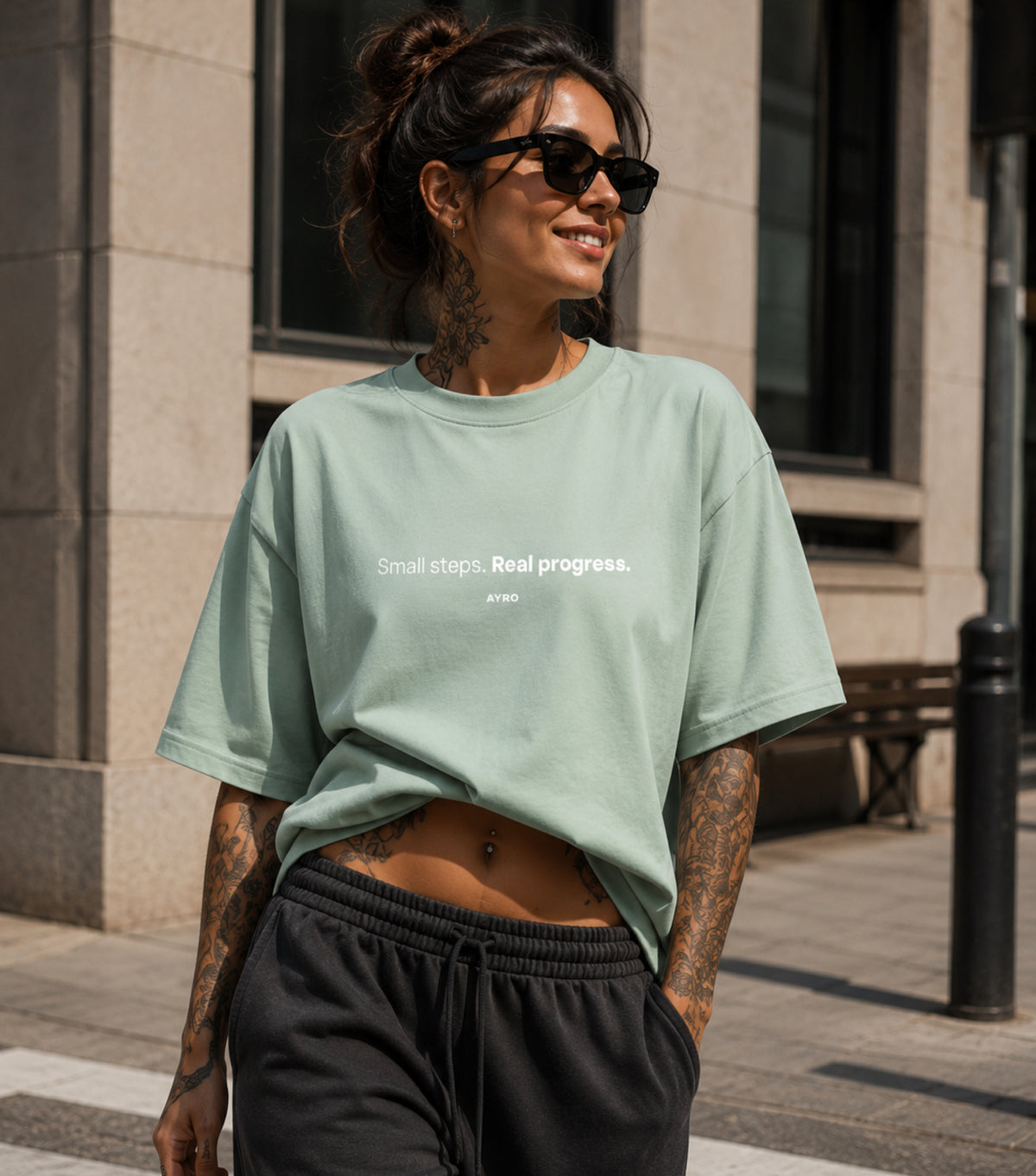 Small Steps Tee Mint