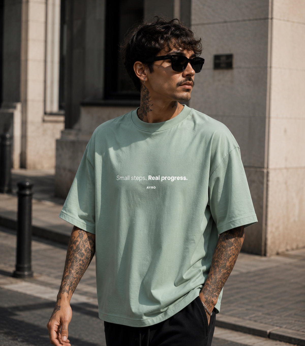 Small Steps Tee Mint